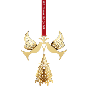 2014 Christmas Mobile Fir Tree and Doves, gold plated