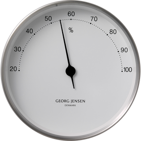 KOPPEL 10 cm hygrometer, rustfrit st&aring;l med hvid skive