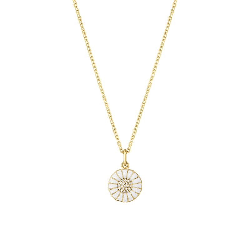 Daisy Pendant Gold Plated Sterling Silver With Diamonds