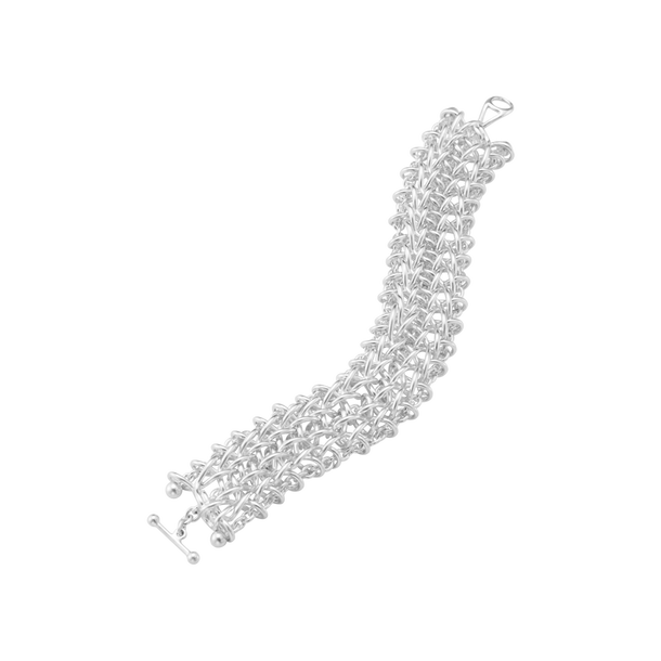 Weft Triple Link Bracelet in sterling silver