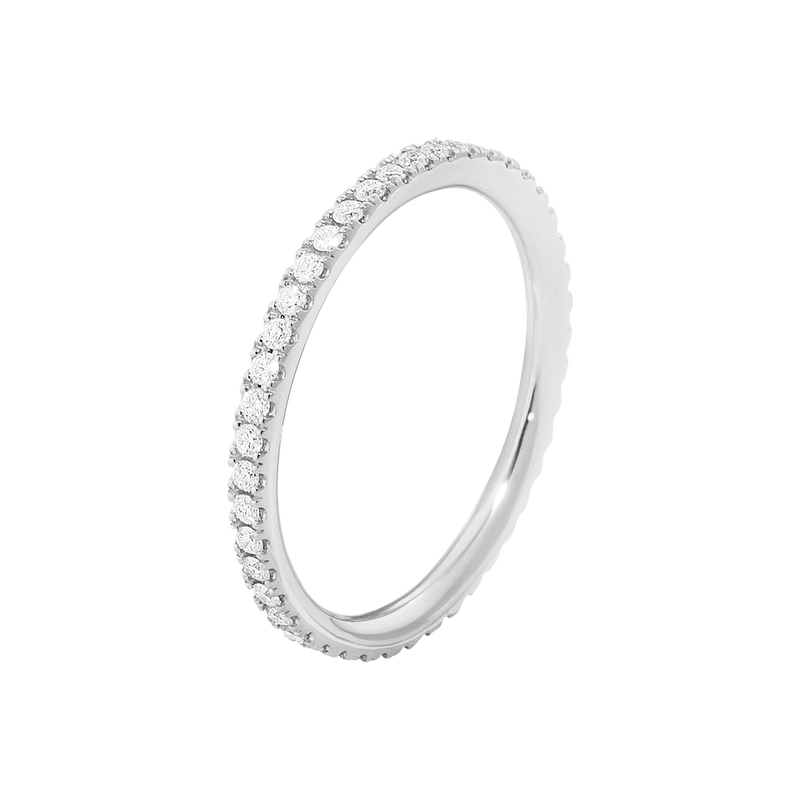 AURORA 戒指 - 18 K 白金，鑲嵌明亮式切割鑽石