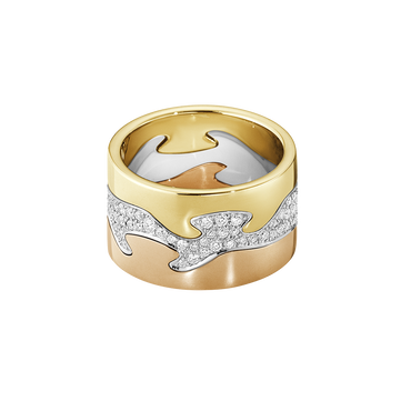 シルバーのシンプルなデザインから、ゴールドにダイヤモンドが散りばめ 