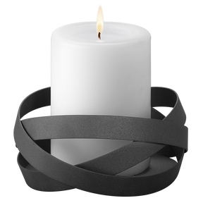 Ribbons Candleholder, black, medium
