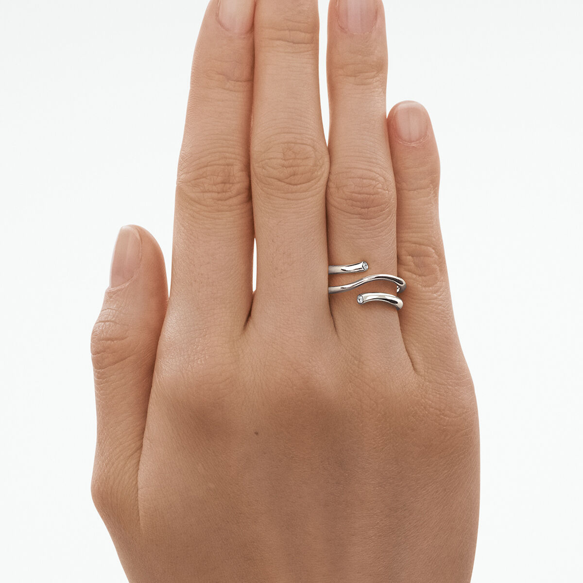 シルバー ゴールド コンビネーションリング 10k ダイヤ0.11 Magic gold ring combination with diamonds | Georg Jensen