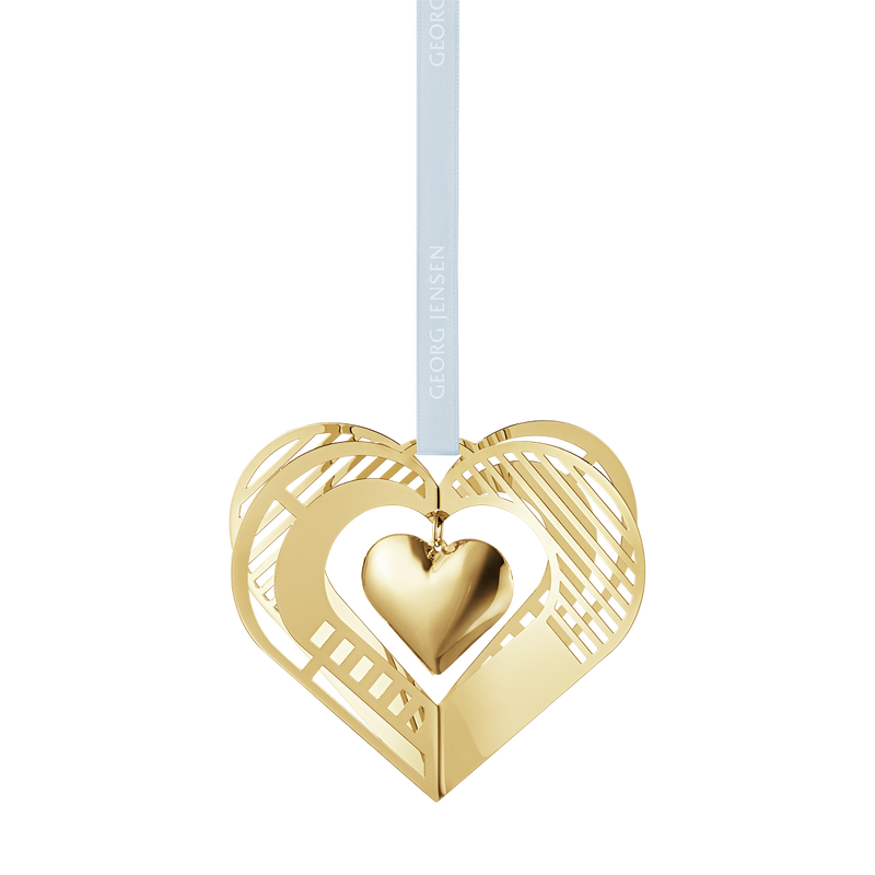 Gold Plated 2019 Christmas Heart Decoration Georg Jensen