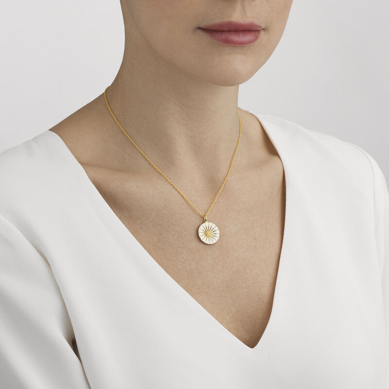 gold-plated pendant with white enamel | Georg Jensen