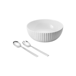 BERNADOTTE Set: Salad Bowl with Servers - Original Design and Design Inspired by Sigvard Bernadotte