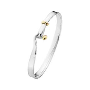 TORUN bangle - sterling silver and 18 kt. yellow gold