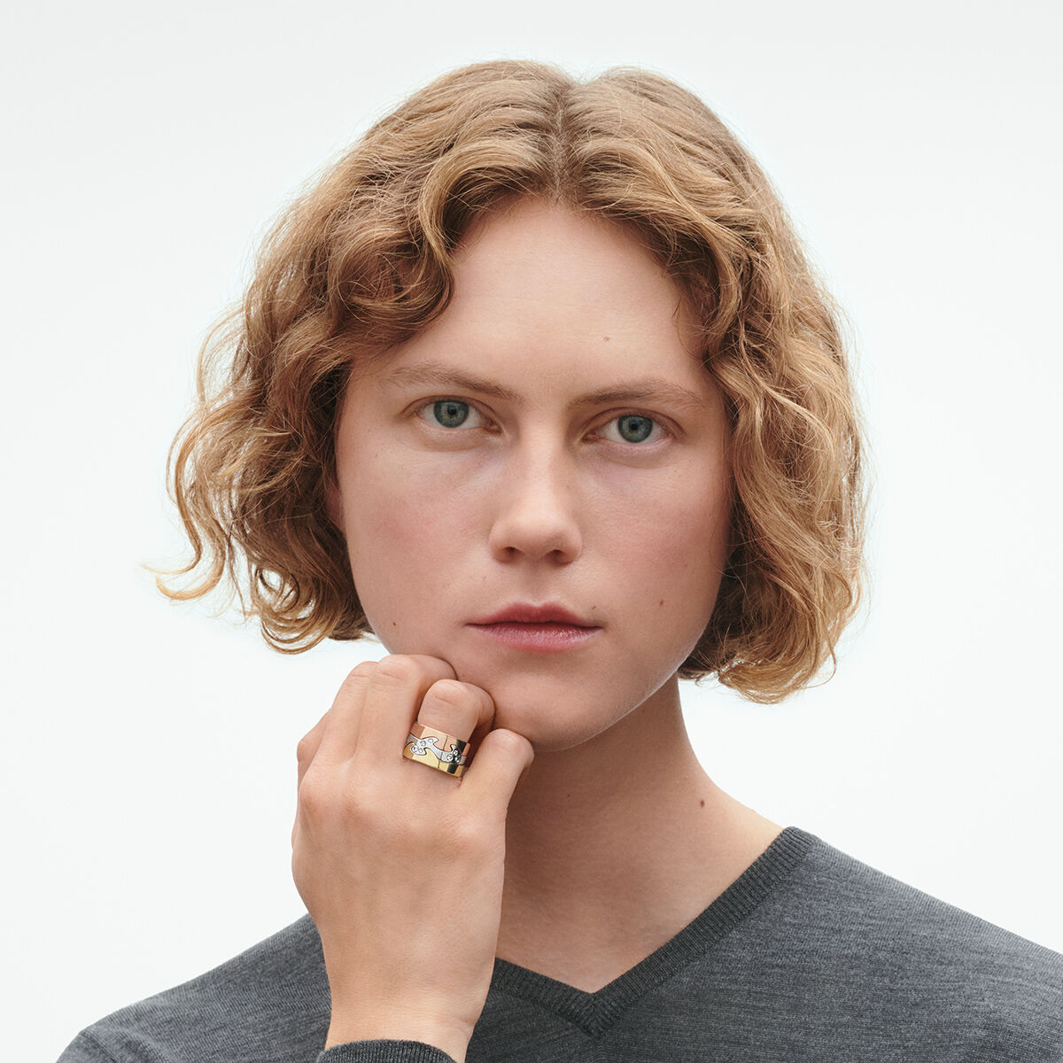 Fusion 3 piece 18kt. gold ring with brilliant cut diamonds | Georg