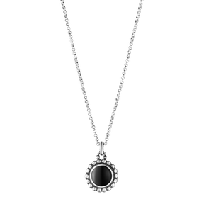 MOONLIGHT BLOSSOM vedh&aelig;ng - oxideret sterlings&oslash;lv med sort onyx