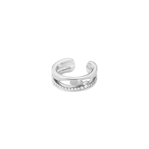 FUSION Ear cuff in 18-karat white gold with pavé set diamonds