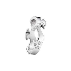 FUSION centre ring - 18 kt. white gold with brilliant cut diamonds
