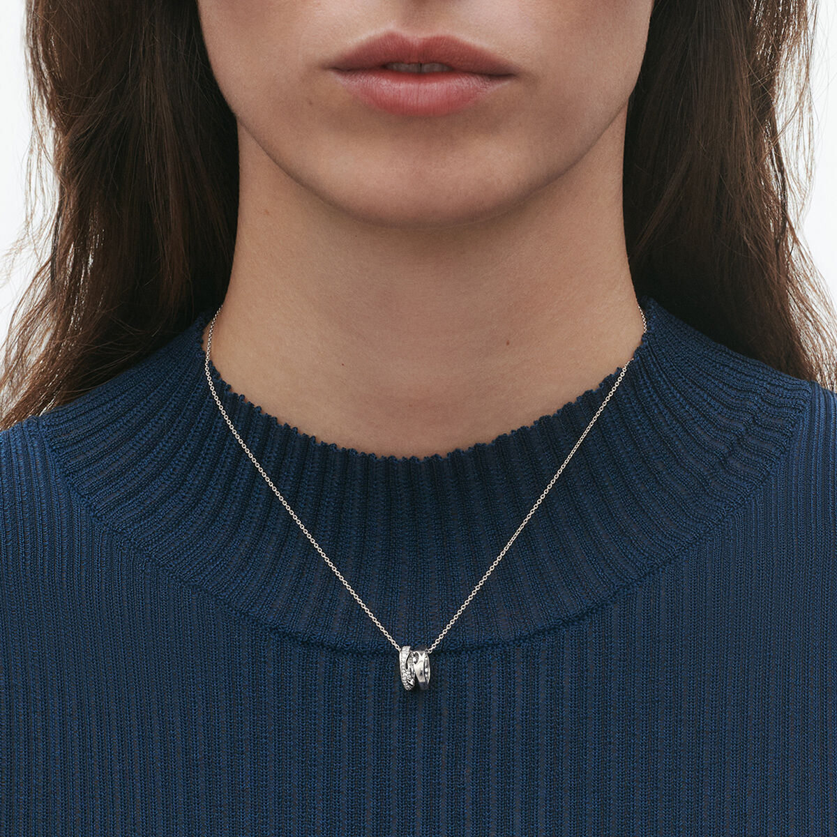 Fusion 18 Kt. white gold open pendant | Georg Jensen