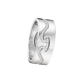 FUSION 2-piece ring - 18 kt. white gold with brilliant cut diamonds
