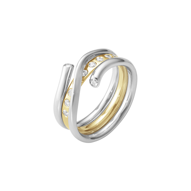 Magic white and yellow gold ring combination with diamonds | Georg