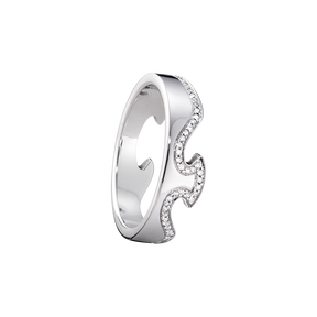 FUSION ytterring &ndash; 18 k vitt guld med briljanter