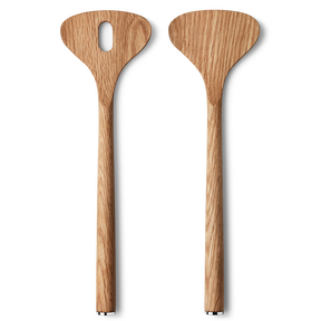 ALFREDO salad servers, oak wood