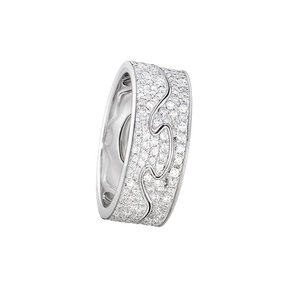 FUSION 2-piece ring - 18 kt. white gold with brilliant cut diamonds