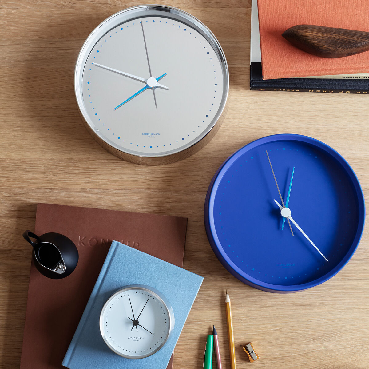 インテリア時計   KOPPEL CLOCK BLUE 22cm KOPPEL Wall Clock in stainless steel