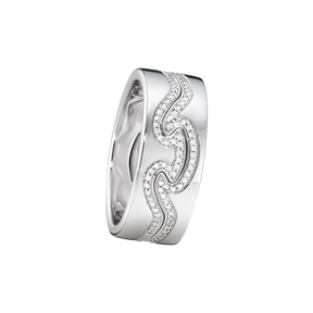 FUSION 2-piece ring - 18 kt. white gold with brilliant cut diamonds