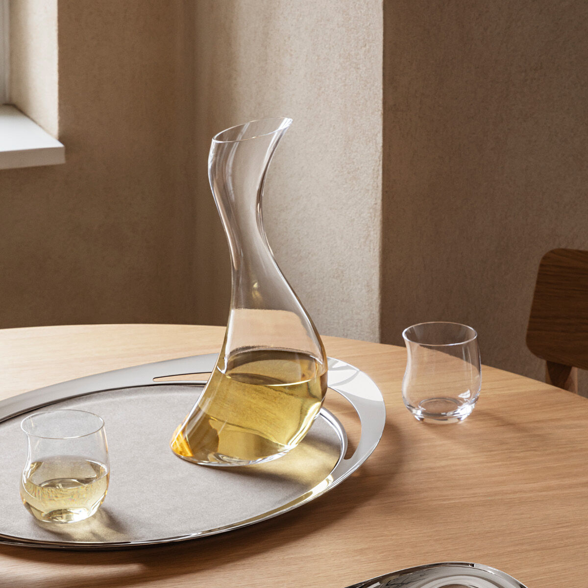 Cobra serving tray in stainless steel