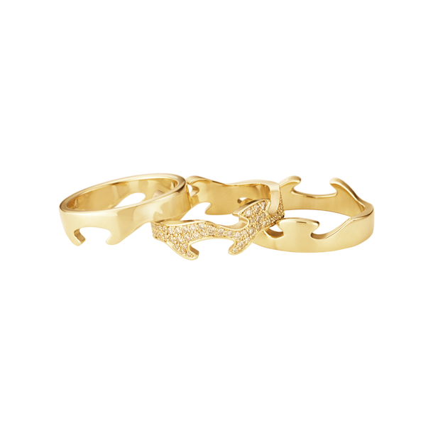 Fusion Ring in 18kt gold and champagne diamonds