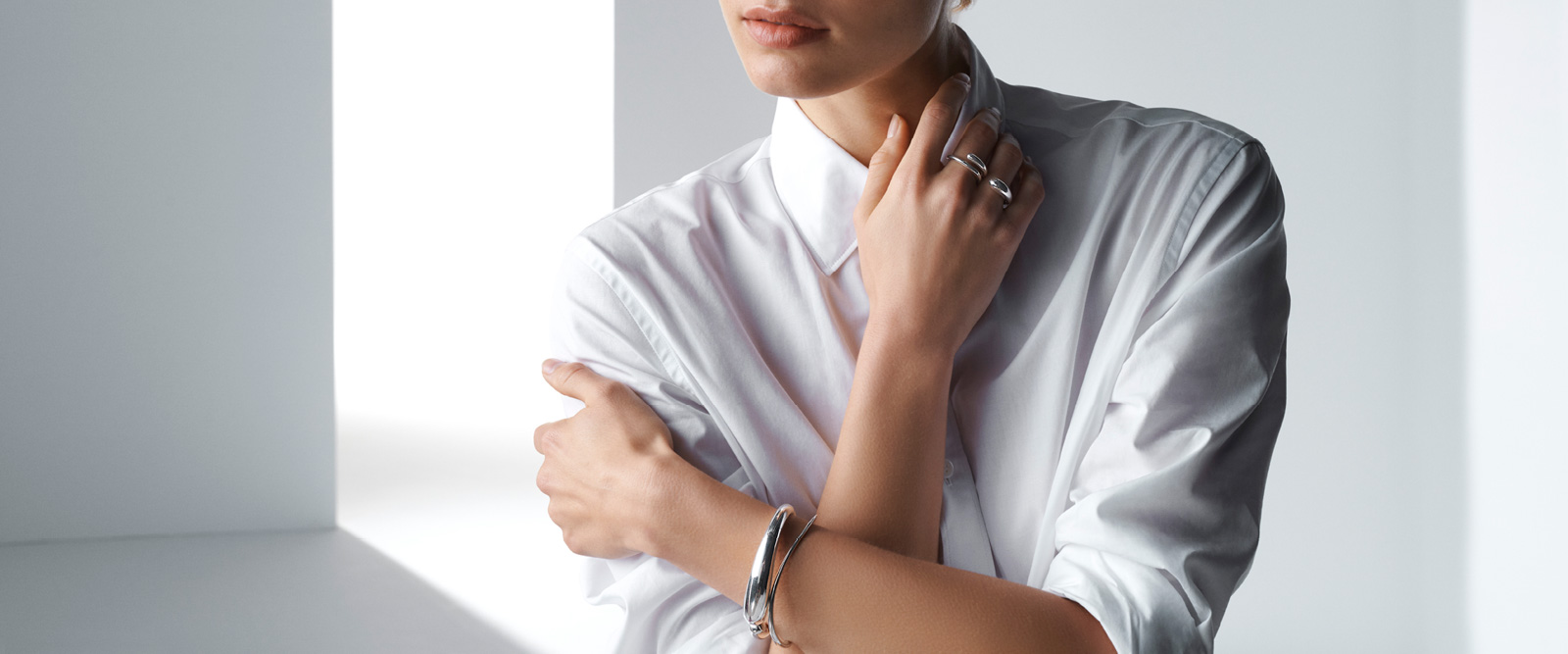 Georg Jensen Mercy collection sterling silver designer jewellery rings bangles and bracelets for women