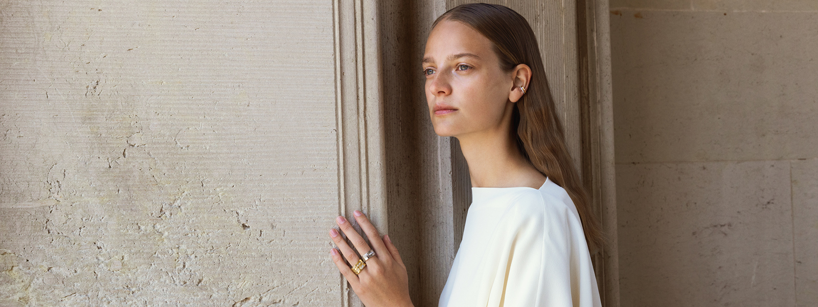 Ear cuffs from Georg Jensen in sterling silver and 18 karat gold with diamonds