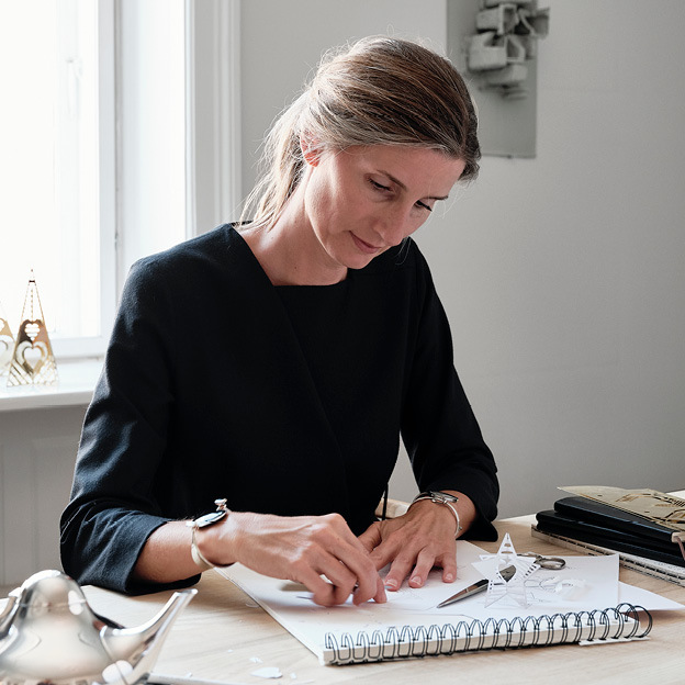 Danish designer Sanne Lund Traberg designer of Georg Jensen's Christmas Collectibles and Ornaments