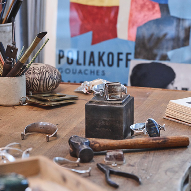 Image of the craftsmanship behind Torun jewellery. Tools for creating the jewellery