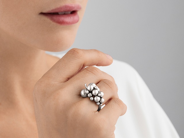 moonlight grapes ring sterling silver