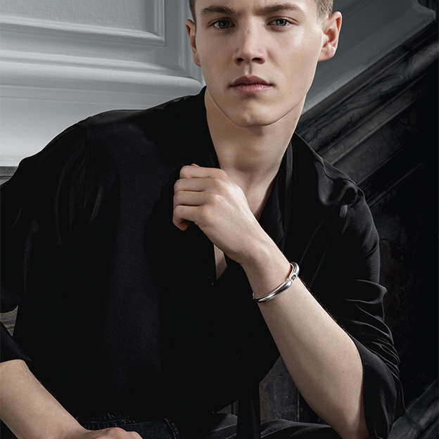 Sterling silver bangle from the Reflect collection designed by Jacqueline Rabun