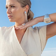 Sterling silver bangle, ring and earrings from the Capsule collection by Nanna Ditzel