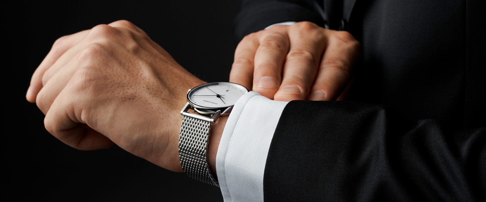 Georg Jensen stainless steel Koppel collection swiss made quartz watch for men 