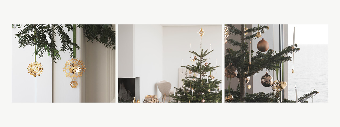 Georg Jensen's Frozen Flower Christmas Tree Decorations, Ornaments and candleholders designed by Sanne Lund Traberg