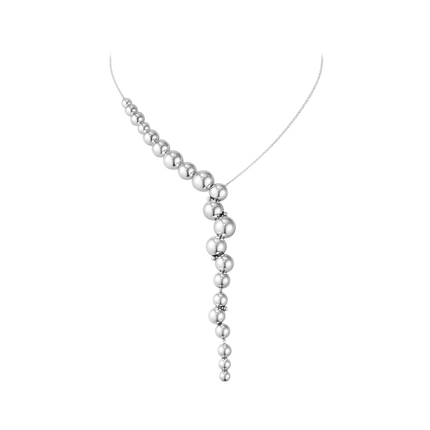 Grapes inspired necklace with pendant in sterling silver from the Moonlight Grapes collection by Georg Jensen