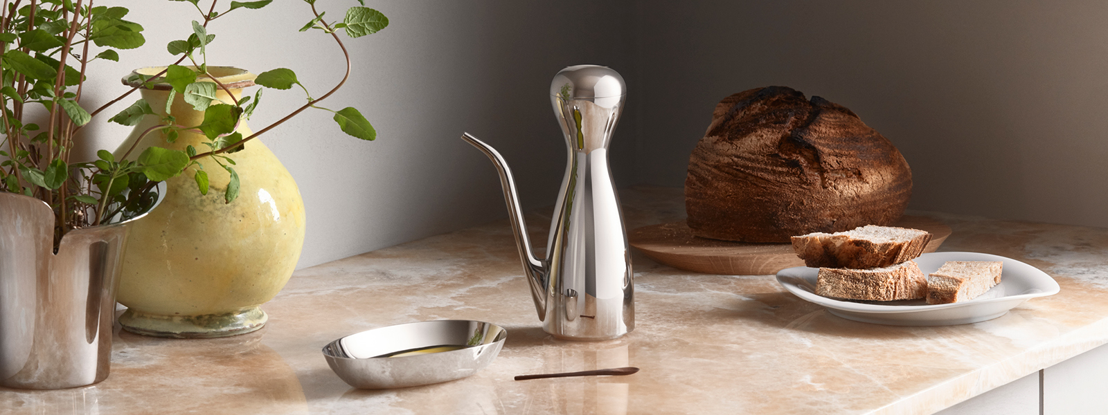 Georg Jensen stainless steel oil pourer designed by Alfredo Häberli 2022