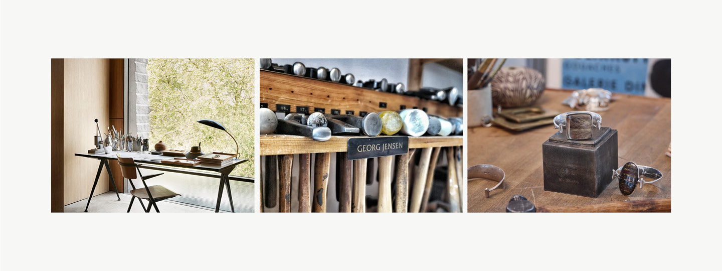 Grid image displaying tools for fine silver craftsmanship