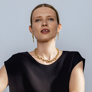 Moonlight Grapes 18 kt. gold and diamond necklace designed by Georg Jensen