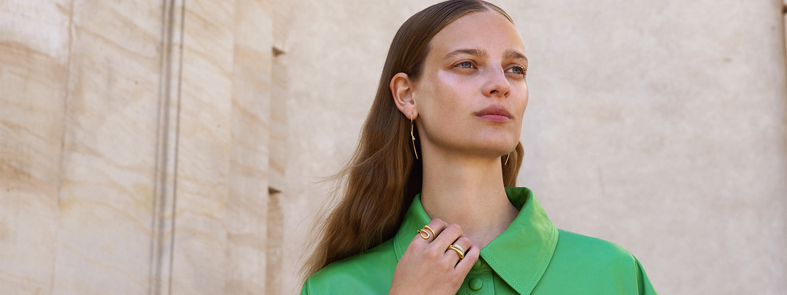 18 kt. Guld ringe og øreringe fra Mercy kollektionen designet af Jacqueline Rabun
