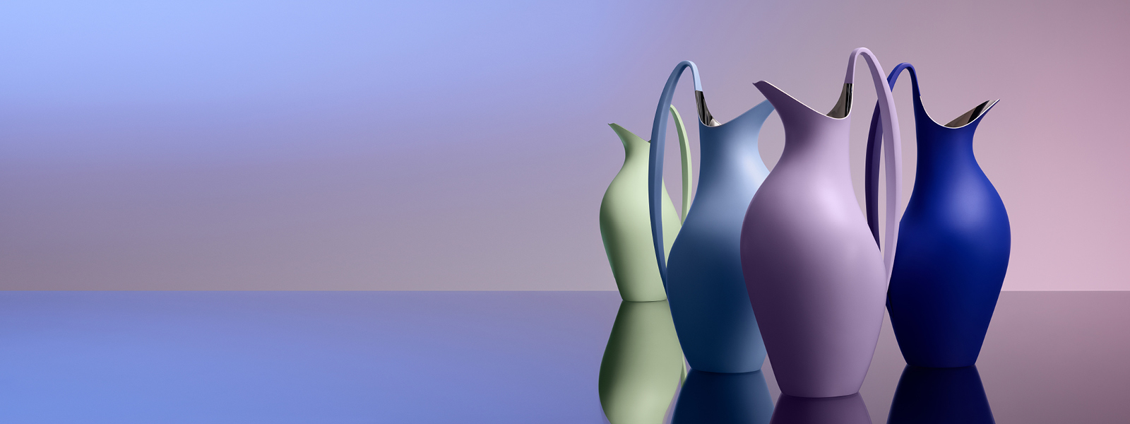 Georg Jensen heritage Danish silversmith Henning Koppel collection colours pitchers jugs 