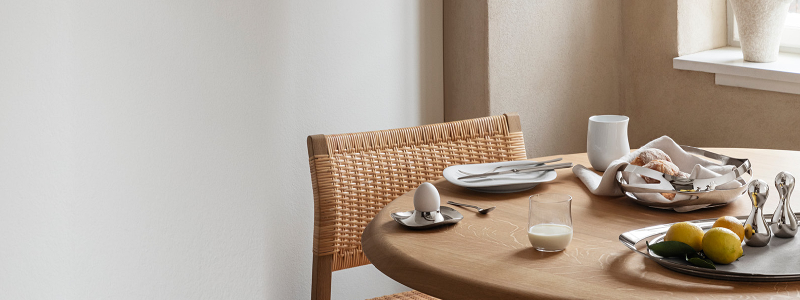 New Cobra products designed by Georg Jensen displayed on a breakfast table