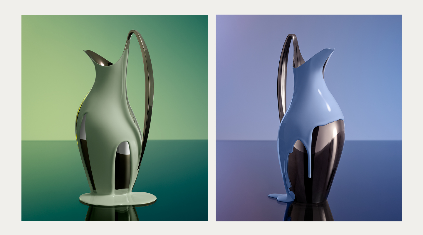 Henning Koppel Iconic Pitchers - Green & Blue paint