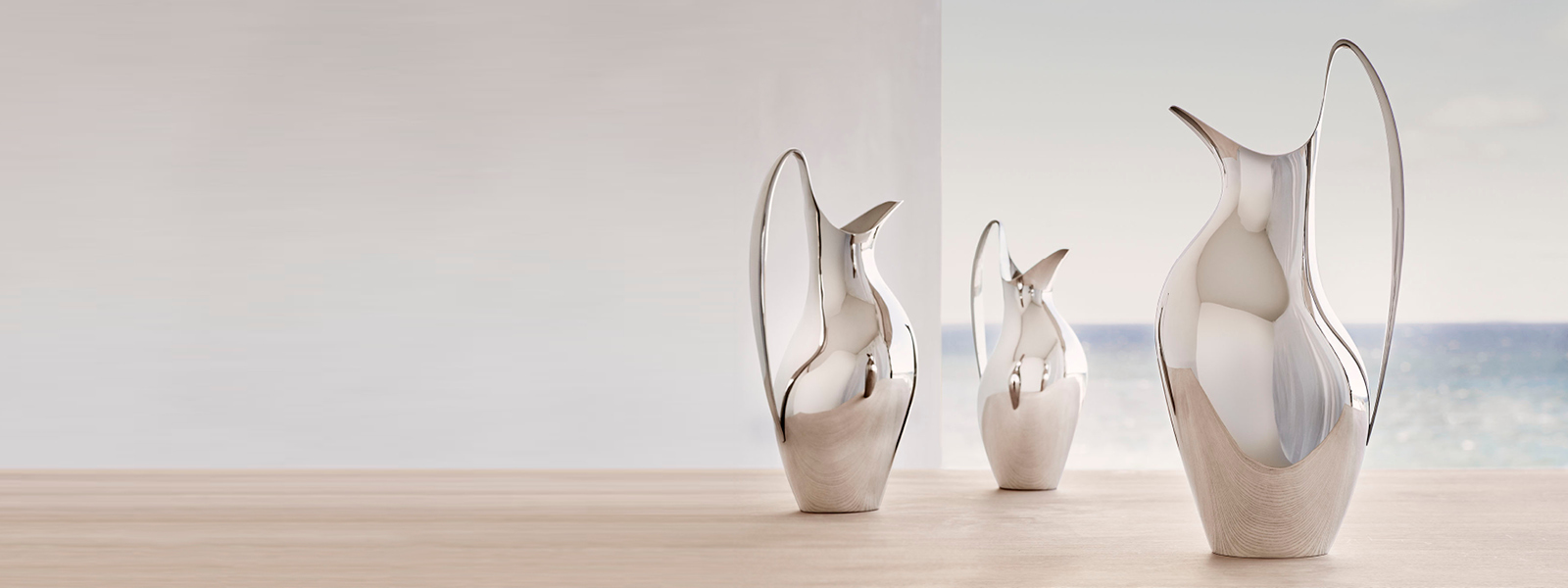 Georg Jensen Scandinavian design Koppel collection stainless steel pitcher