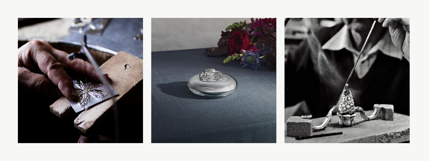 Limited edition bonbonniere in fine sterling silver material designed by Georg Jensen