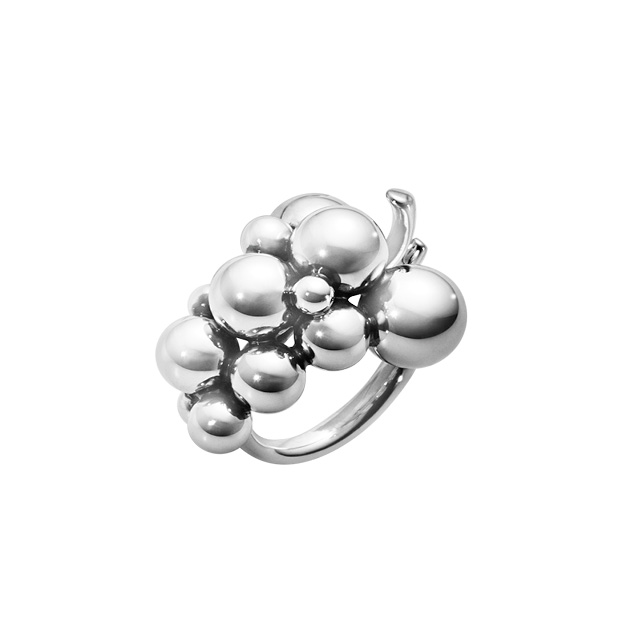Iconic Georg Jensen ring in sterling silver from the Moonlight Grapes jewellery collection