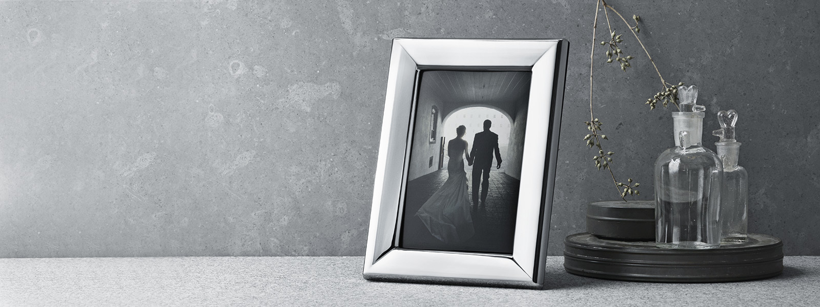 Mirror polished stainless steel picture frame from the Modern collection