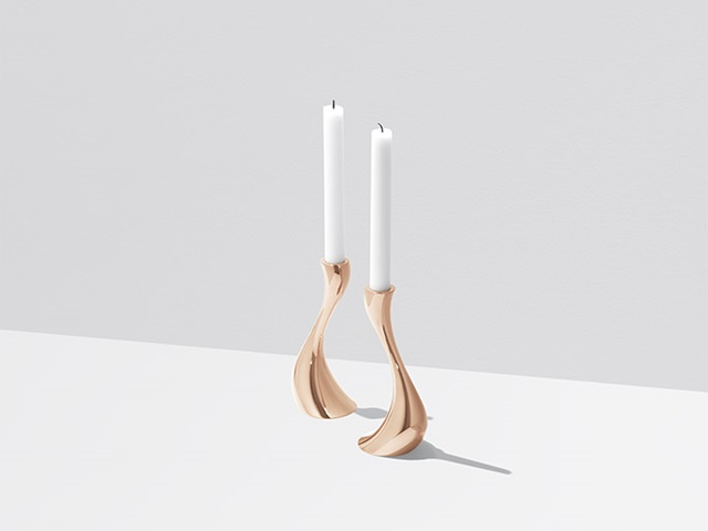 2 pieces candleholders from the Cobra collection designed by Constantin Wortmann