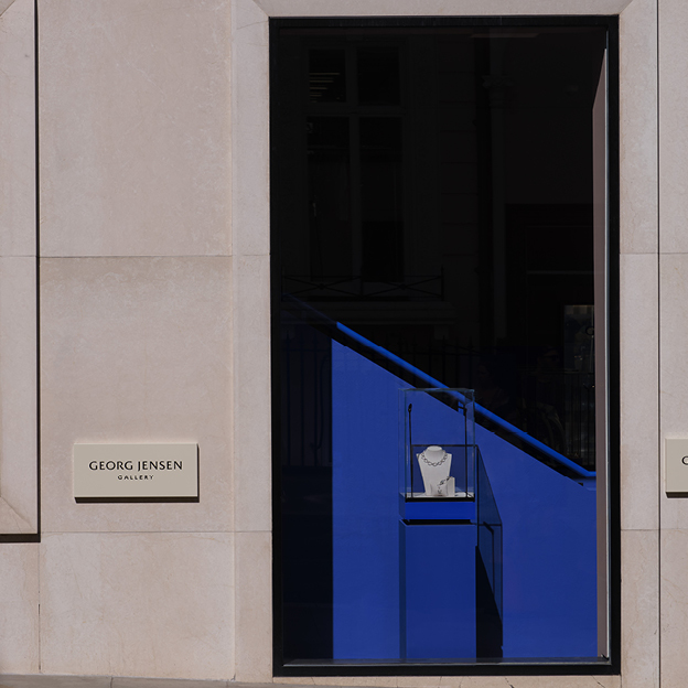 Georg Jensen flagship store window display on New Bond Street in London