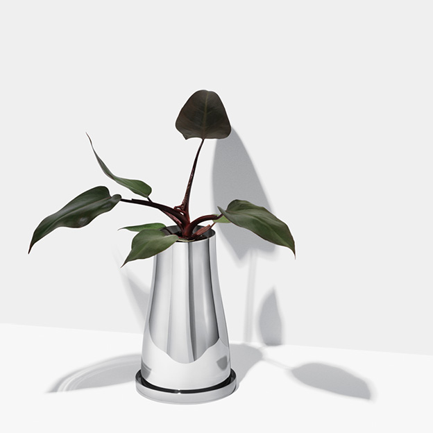 Mirror polished Stainless Steel pot from the Terra collection by Georg Jensen. Designed by Swedish designer Snøhetta